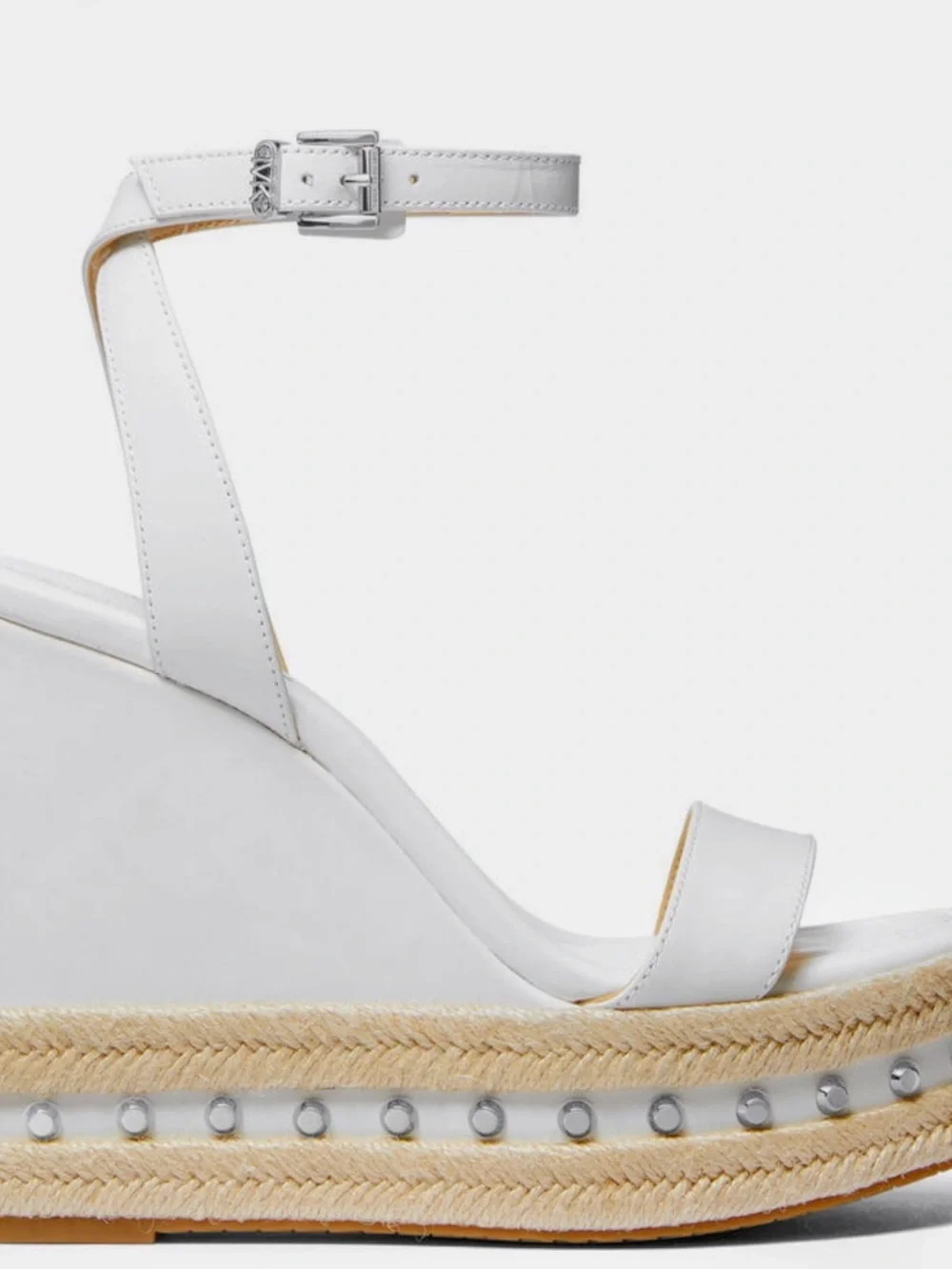 Size 9.5 Michael Kors White Wedge Espadrille Sandals